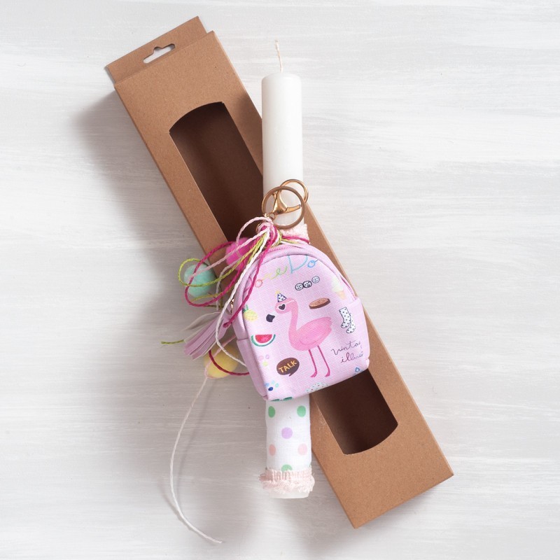 Πασχαλινή Λαμπάδα Flamingo με Πορτοφολάκι