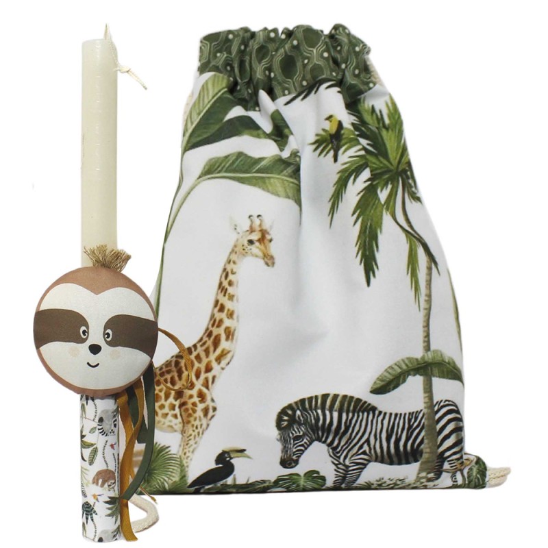 Σετ Πασχαλινή Λαμπάδα με Backpack Ζωάκια Ζούγκλας