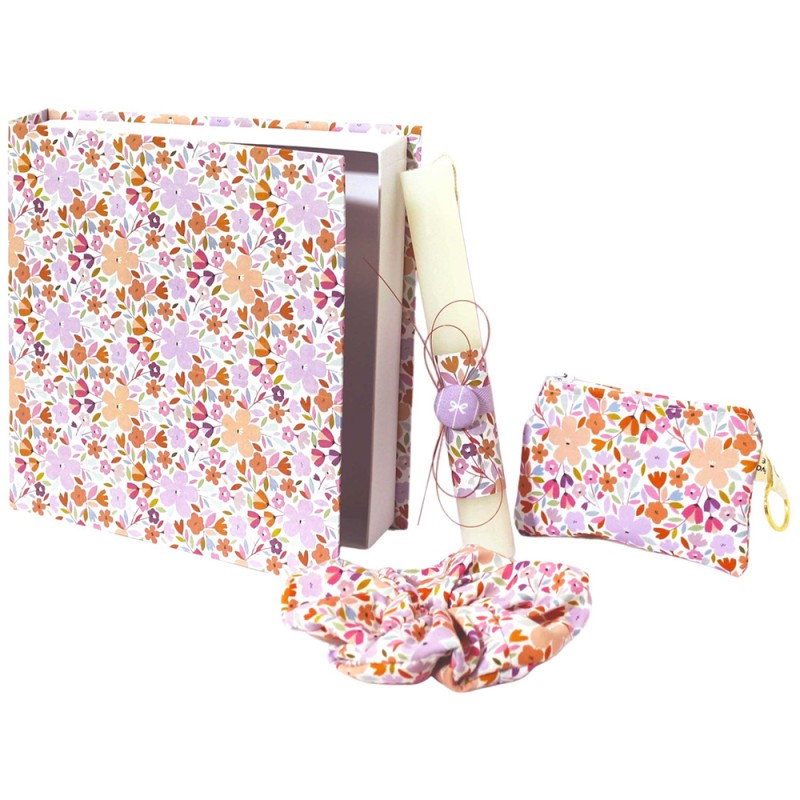 Σετ Πασχαλινή Λαμπάδα με Πορτοφολάκι & Scrunchie σε Κουτί Βιβλίο
