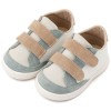 Βαπτιστικά Sneakers Αγόρι Λευκό Μίνεραλ Μπεζ με Διπλό Χρατς