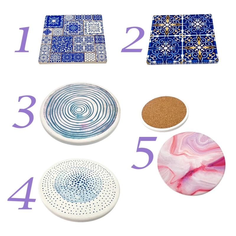 Πέτρινο Σουβέρ Μπλε Μοτίβο – Μπομπονιέρα Γάμου & Βάπτισης