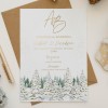 Χριστουγεννιάτικη Πρόσκληση Γάμου "Χιονισμένο Δάσος"  Χριστουγεννιάτικη Πρόσκληση Γάμου "Χιονισμένο Δάσος"