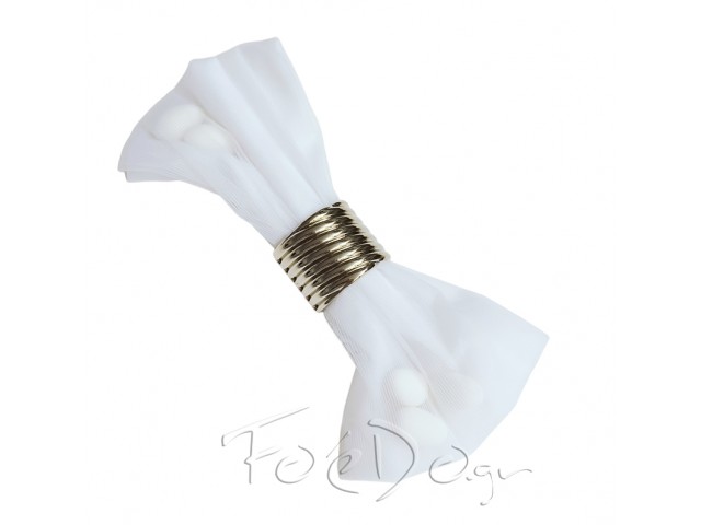 F1012 Μπομπονιέρα γάμου νίκελ δαχτυλίδι πετσέτας
