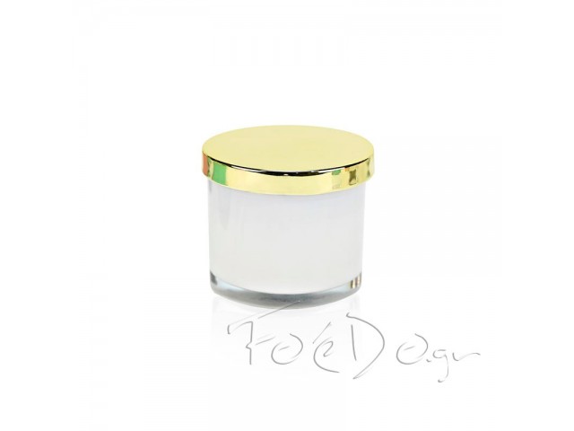 Μπομπονιέρα F1130 αρωματικό κερί λευκό με χρυσό καπάκι